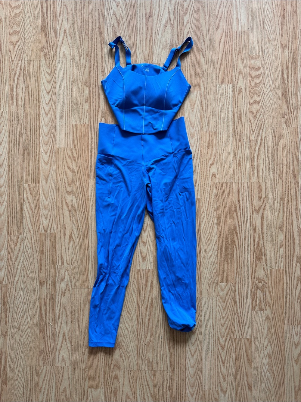 aerie Electric Blue High-Waist Legging & Cropped Top Set